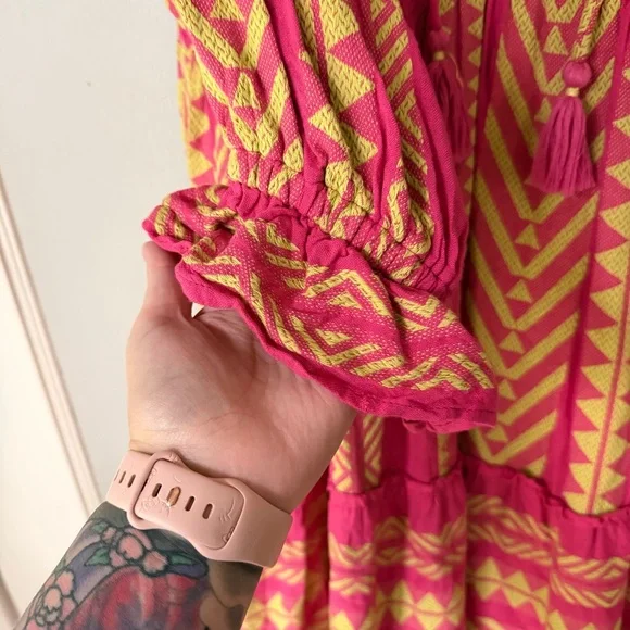 Maeve Anthropologie Dominique Hot Pink Yellow Embroidered Tunic Dress Boho - www.buildwithchirag.com Maeve Anthropologie Dominique Hot Pink Yellow Embroidered Tunic Dress Boho - www.buildwithchirag.com